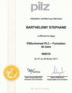 Stage PSSUNIVERSAL PLC-Formation de base 900210 PILZ